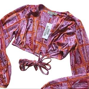 CLOSET CLOSING SALE - URBAN OUTFITTERS FLORENTINA WRAP CROP TOP